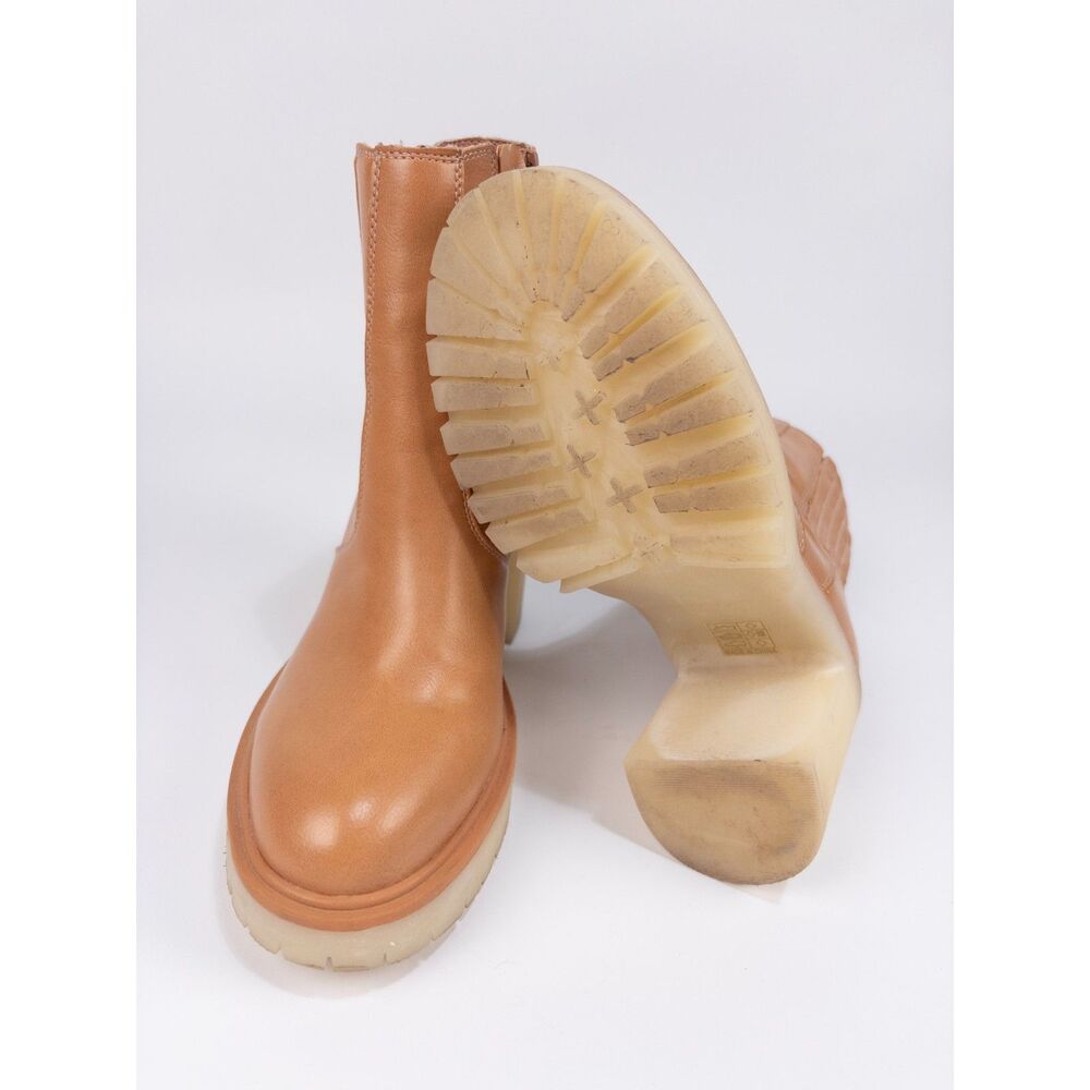 Oasis Society Anastasia Chelsea Boots Tan Lug Sole Chunky Heel Womens 7.5 - Picture 5 of 9